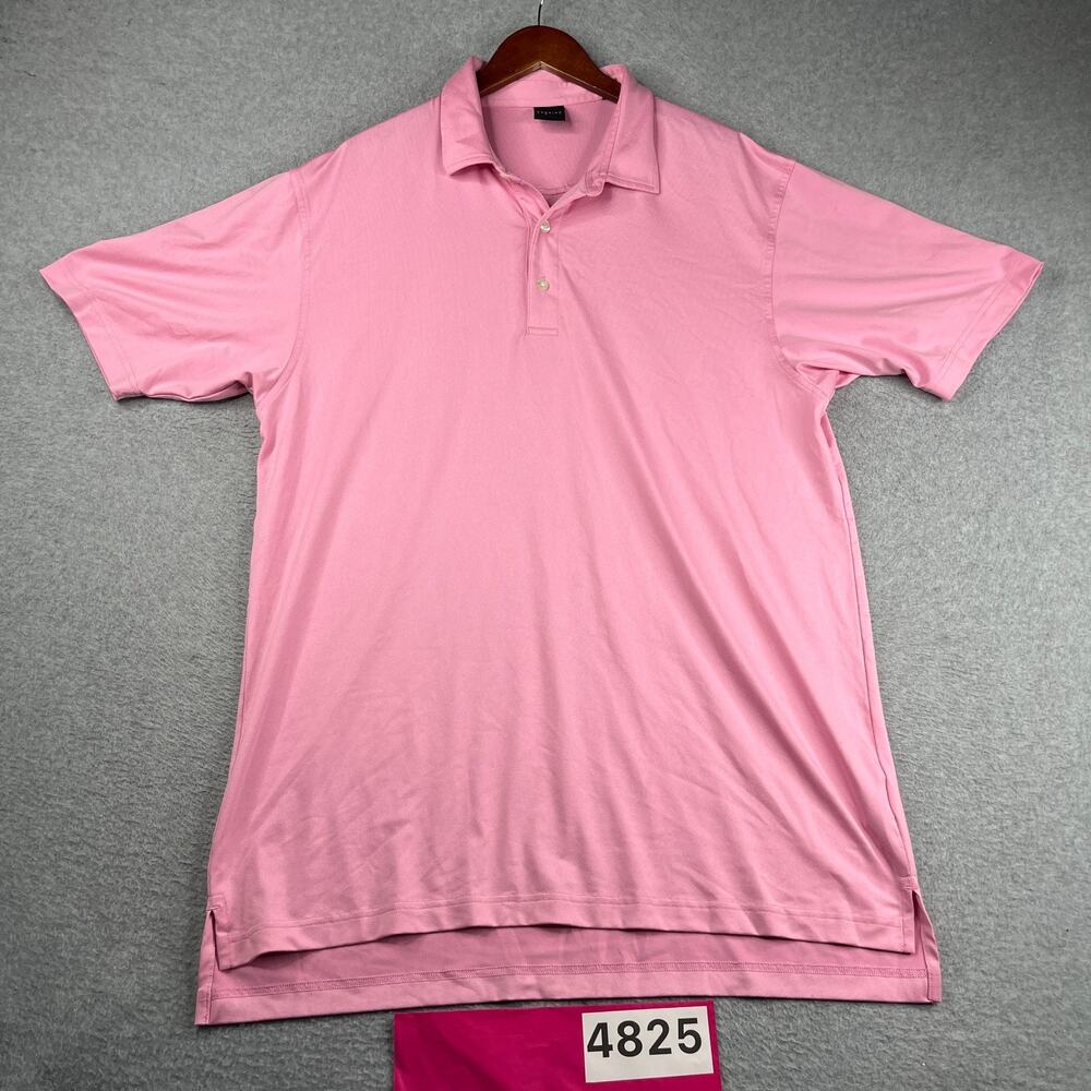Dunning Golf Performance Stretch Polo Shirt Pink Classic Casual Mens XL